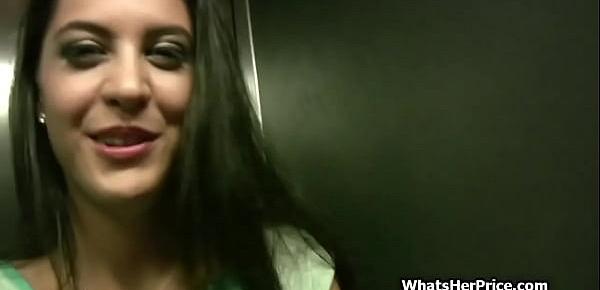  Paid elevator quickie with spicy Latina